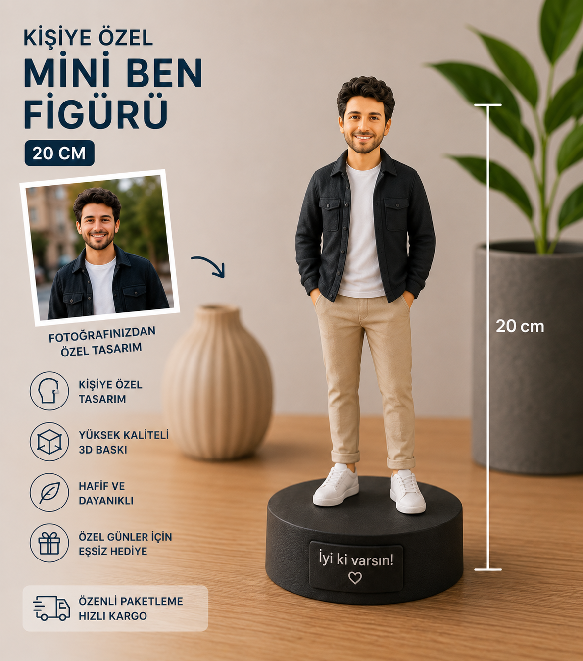 Kişiye Özel Mini Ben Figürü - Quadecor